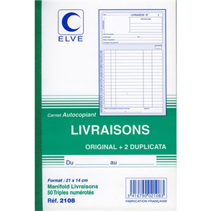 CARNET DE LIVRAISONS TRIPLI