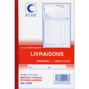 CARNET DE LIVRAISONS DUPLI